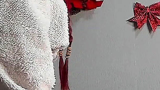 Christmas Lazy Fuck with Girlfriend! Sensual Side View Blowjob, Reverse Cowgirl and Hot Handjob Cumshot