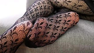 Nylon stockings pantyhose footjobs foot fetish sex