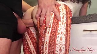 Fucking My Brunette Maid for Extra Cash