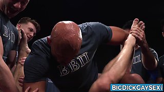 Blindfolded Frat Pledge Grayson Cole Takes Multiple Raw Loads in Steamy Gangbang