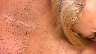 Blonde MILF with Pierced Pussy Gets Fingered by Older Man