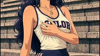 3D Anime Team Sailor Cheers on Volleyball Team From the Stands