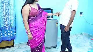 Sister-in-law Was Washing Clothes in the Washing Machine, Brother-in-law Fucked Hindi Voice From Behind.