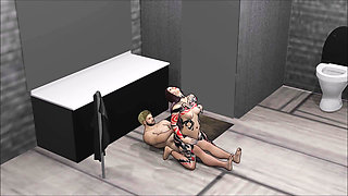 Cockizilla Stories Part 5- Hot Tattooed Woman with Phat Tits and Ass Loves Fucking in the Bathroom( Bella Cream and Davon)