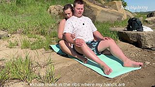 Yoga Class Ended with Hot Sex on the Beach