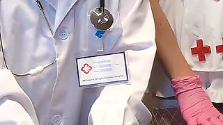 FFM Threesome - Doctor and Nurse Make Sick Patient Cum