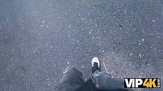 Vip4k. babe flashed her pierced Natural Tits and then it happened...