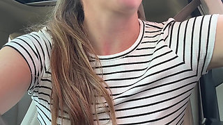 Lush in the Car! Risky Orgasm!