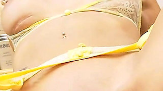 Girls in Lingerie Busty Blonde in Lingerie Ends up with Her Pussy Covered in Semen