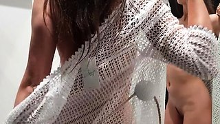 Fitting Room Cam Brunette Babe Undresses