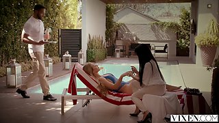 Adorable MILF grants him with an amazing blowjob on her knees