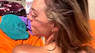 Cuckold Husband Films His Girl's Orgasm at a Nude Beach