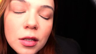 Amateur redhead poses and masturbates with toys