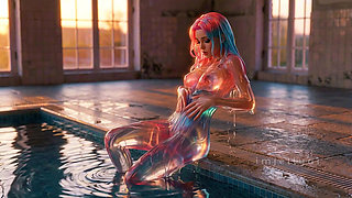 "Pink & Blue Drip - Watch Her Glow"