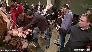 Busty Slut Anal Banged In Public Group