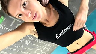 Hot and sexy solo in the gym