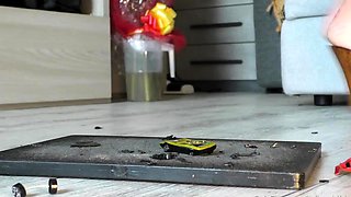 Slutty girl foot fetish with masturbation