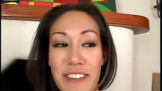 Cute sucking horny stud huge dick after rubbing her pussy