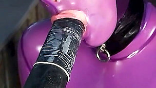 Cristal Kinky Lilac Rubber Doll Solo Fucking Machine Outdoors