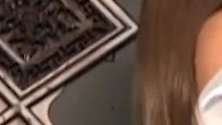 Guilty Brunette Sucks Big Gloryhole Cock to Wash Away Her Sins