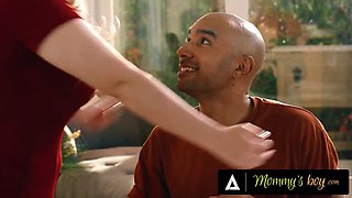 Big-Tits Stepmom Fucks Hard for Phone Back on Thanksgiving