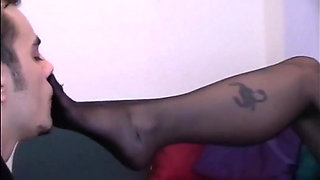 Sniffing and licking of nylon feet