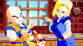 Kame Roshi Offers Help to Android 18 in Exchange for a Favor - Dragon Ball Zex Series