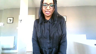 Specsy Librarian JOI and Cum on Tits