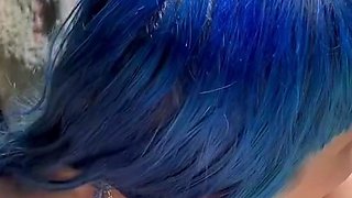 Big tit brunette sucks a big cock blowjob POV