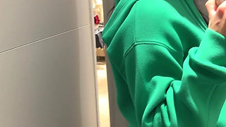 Try on Leggings and Pants, Boobs Tease, Pussy Flashing