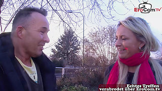 German blonde housewife approached on the street for sex