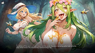 Satisfying hentai animation featuring a group of monster girls in a naughty test