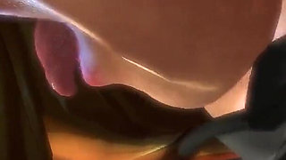 Anime Cow Girl Hard Anal Pounding in the Sex Cage