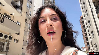 Katty West Lost Game Cumwalk - Public Blowjob Facial with Stranger Guy