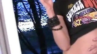 Tall & skinny teen smokes a cigarette