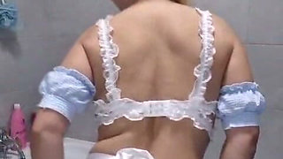 MILF Maid Dildo Masturbation in the Bathroom