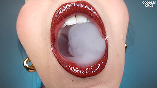 Inhale My Smoke - Close-up of My Mouth and New Sexy Lipstick