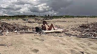 MILF Slut Topless Exhibitionist on the Beach, Teases Voyeur and Gets Fucked in Front of Everyone