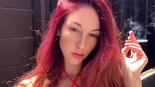 Italian Long Hair Big Boobs Stepmom Artemisia Love Smoking Session Outdoor
