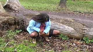 German Teen Pee and Cum in the Solo Forest Session