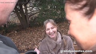 Old Couple fucking a blue eyed cutie at GrandParentsX