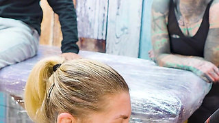 Tattooed Couple Fuck with Big Cocks Merry Gets Inked Foursome