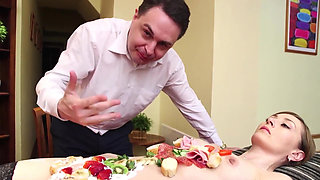 Blonde Babe Cum on Feet Fetish Fuck