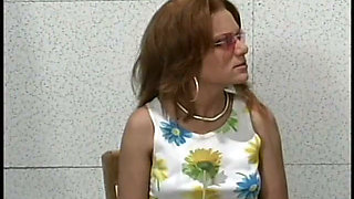 Steamy redhead with great tits suspected of fucked in interrogation room