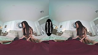 UP CLOSE VR - POV Hot Babe Jade Kimiko Struggles Taking Your MASSIVE Cock! SHAKING ORGASM CUMSHOT