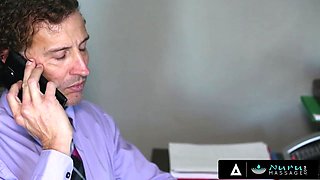 NURU RUBDOWN Chesty Crank Dillion Harper Taunts Suspended Step-father With Nude Rubdown To Rail His Sausage (Tony De Sergio)