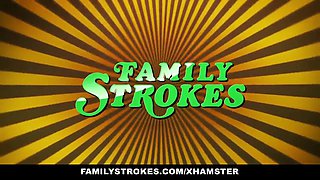 Familystrokes - checking out and hardcore my step-sister outdoors