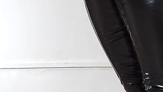 Shoeplay & Walking in Thigh High Boots with High Heels and Black Pantyhose (shoe Collection) - Dame Olga 4K (731)