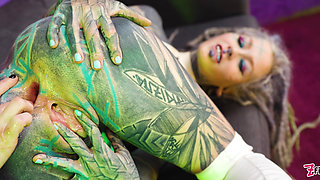 Two Hot Girls in Latex and High Heels Using Big Metal Toy Together, Atp, Anal Gapes, Lesbian