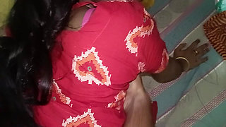 Desi Wife in Red Dress Gets Oiled Ass & Hard Doggy Fuck - Homemade